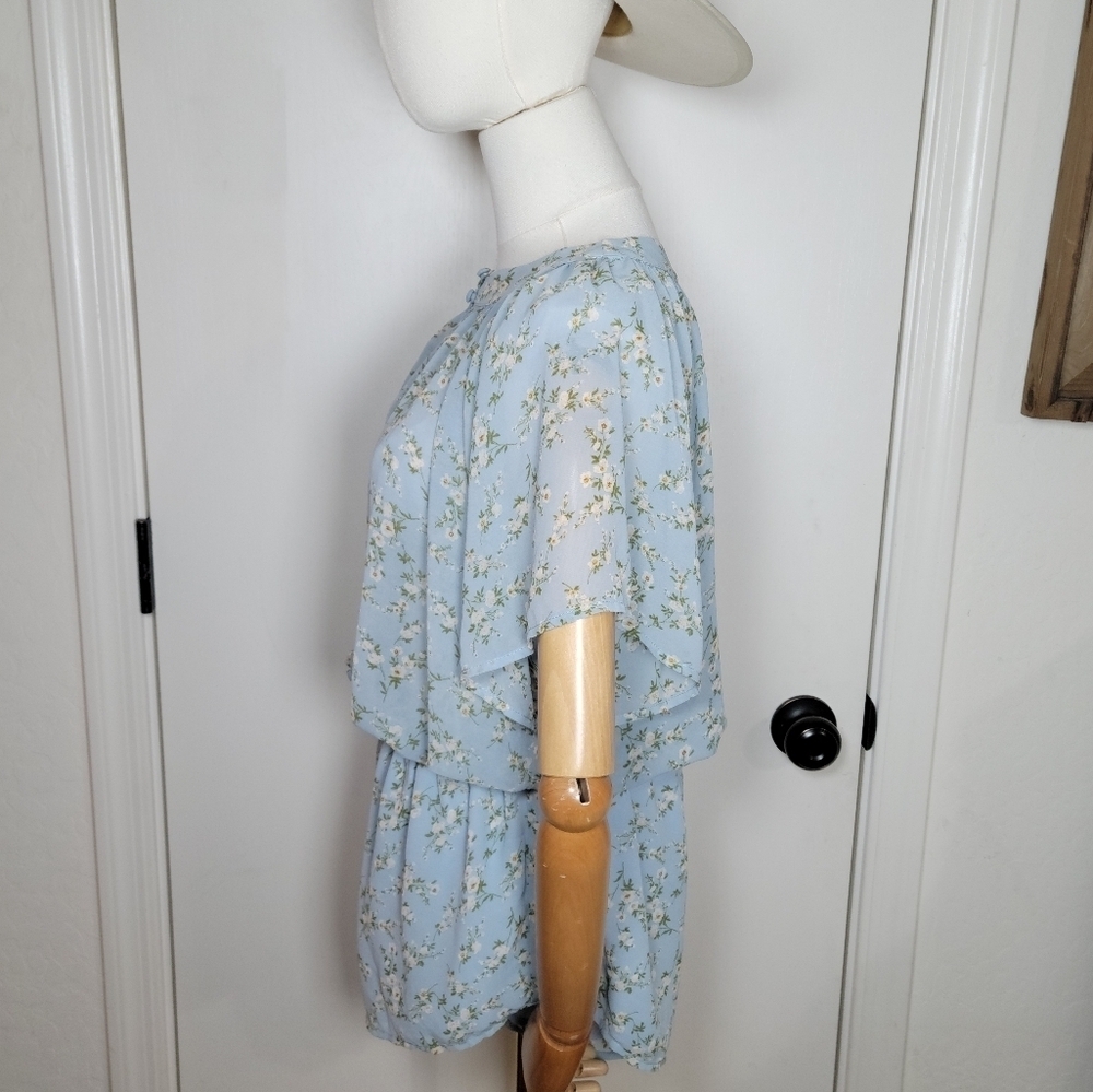 Sabo the Skirt Blue Cottagecore Floral Romper Size XS - Picture 4 of 10